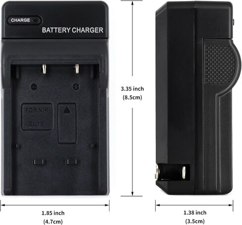 Norifon EN-EL19 Wall Charger for Nikon Coolpix S33, S7000, S6900 | Compaitble with Nikon Coolpix S2800, S100, S3100, S4100, S4300, S5200, S6500 with Foldable Plug in Kuwait