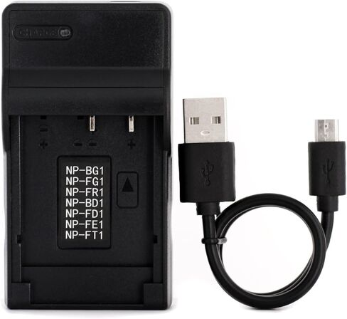 Norifon NP-BG1 USB Charger for Sony Cyber-Shot DSC-H50, DSC-H55 | Compaitible with Sony Cyber-shot DSC-H70, DSC-H90, DSC-HX30V, DSC-HX5V, DSC-HX7V, DSC-HX9V, DSC-W150, DSC-W290 Camera in Kuwait