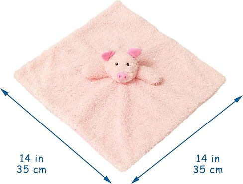 Baby Pink Pig Soft Stuffed Animal Security Blanket, Plush Pig Character Lovey Blanket, Baby Shower/Nursery Gift, Newborn Infant Toddler Snuggle Blankie for Boys Girls, 14 Inches in Kuwait