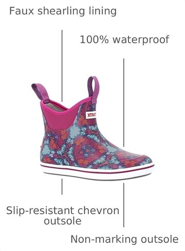 Xtratuf Women's 6 Inch Ankle Deck Boot, Kaleidoscope Scales Purple, Size 8 in Kuwait