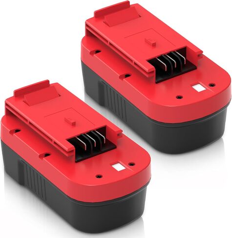 2Pack 4.5Ah Ni-Mh 18Volt Replacement for Black and Decker 18V Batter | Compatible with Black and Decker 18 Volt HPB18 HPB18-OPE 244760-00 A1718 FS18FL FSB18 Firestorm Cordless Power Tools(Red) in Kuwait