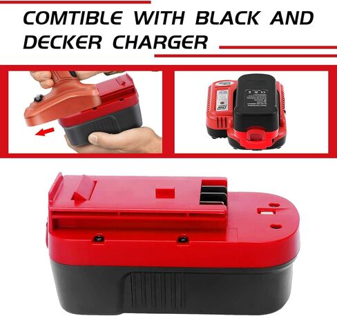 2Pack 4.5Ah Ni-Mh 18Volt Replacement for Black and Decker 18V Batter | Compatible with Black and Decker 18 Volt HPB18 HPB18-OPE 244760-00 A1718 FS18FL FSB18 Firestorm Cordless Power Tools(Red) in Kuwait