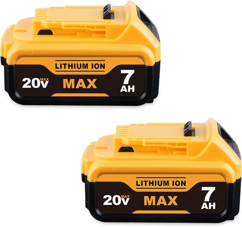 7.0Ah DCB200 Battery Replacement for Dewalt 20V Max Battery 2Pack | DCB200 DCB201 DCB203 DCB204 DCB206 Compatible with Dewalt 20v Max Cordless Tools with LED Indicator in Kuwait