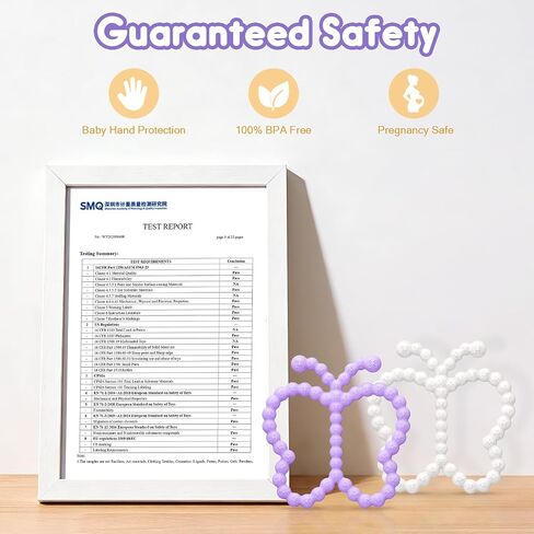 2 Pack Baby Teether Toys for 0-6 6-12 Month, Butterfly Teething Ring Toys | BPA-Free Silicone, Multi Texture for Gum Massage, Baby Chew Toys for Teething Relief 3-6 Month, Baby Shower Gifts in Kuwait