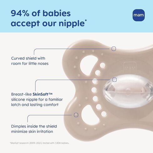 MAM Pacifier 6-16 Months Variety Pack, BPA-Free, Silicone Nipple, 3 Pack in Kuwait