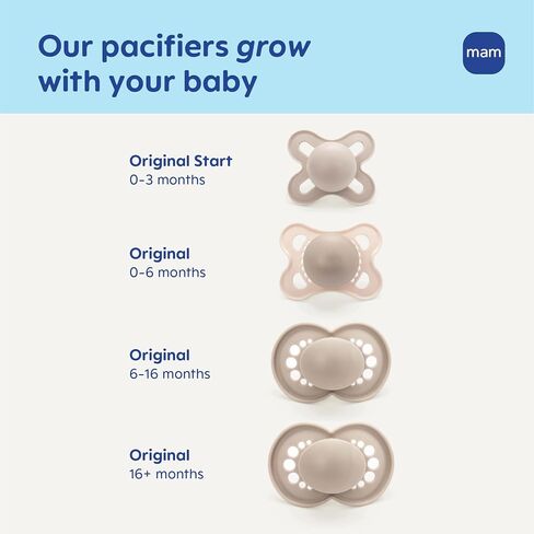 MAM Pacifier 6-16 Months Variety Pack, BPA-Free, Silicone Nipple, 3 Pack in Kuwait