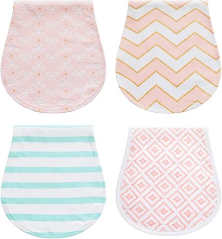 Little Tots Burp Cloths 100% Cotton Baby Burp Set, Absorbent & Soft Burping Cloth Newborn Towel for Newborns & Babies Boys & Girls Unisex 5 Pack (Full of Love) in Saudi Arabia