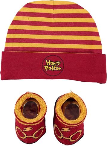 Harry Potter Baby Hat and Bootie Sock Gift Set | Newborn Accessories 0-12 Months in Kuwait