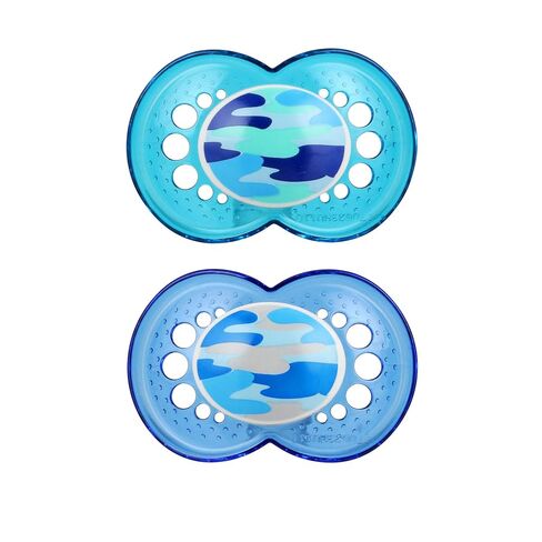 MAM Original Baby Pacifier, Nipple Shape Helps Promote Healthy Oral Development, Sterilizer Case, 2 Pack, 16+ Months, Camo/Boy in Kuwait