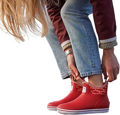 XTRATUF Women's Salmon Sisters Ankle Deck Boot, Red, Size 6(M) in Kuwait