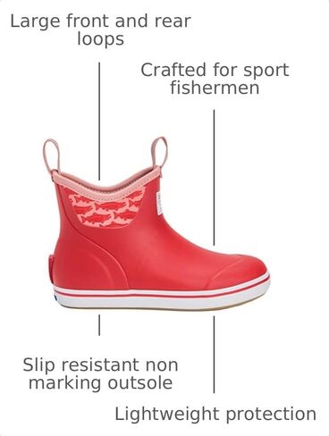 XTRATUF Women's Salmon Sisters Ankle Deck Boot, Red, Size 6(M) in Kuwait