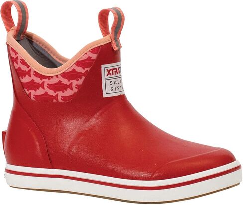 XTRATUF Women's Salmon Sisters Ankle Deck Boot, Red, Size 6(M) in Kuwait
