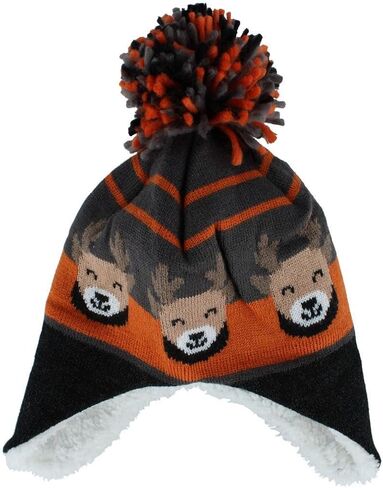 Boy's Toddler (2-4) Lined Animal Winter Hat with Ear Flaps in Kuwait