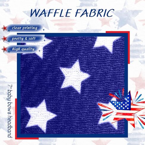 4th of July Baby Hair Bows Girls Headband 6-12 Months Patriotic Hair Accessories Infant Baby Headbands with Bows Red Blue Large Bow Star in Kuwait
