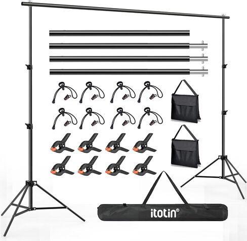 Backdrop Stand 10x7ft(WxH) Photo Studio Background Stand Support System Backdrop Support Kit, for Photography, Advertising Display, Parties Decoration in Kuwait
