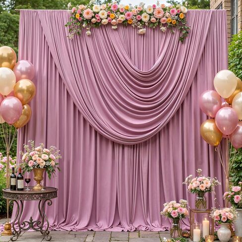 10 x 10ft Pink Backdrop Curtains, Baby Pink Wrinkle Free Draping Fabric Wedding Birthday Baby Bridal Shower Graduation Party Drapes for Backdrop Photography Photo Booth Background Decoration in Saudi Arabia