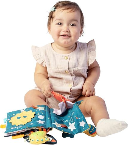 Manhattan Toy Little Rocket Finds Home Soft Activity Crinkle Book for Baby & Toddler with Tethered Characters Small in Kuwait