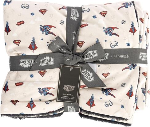 Saranoni Minky Lush Superman Baby Blanket Soft Receiving Blanket 30"x40" | Ultra Soft Muslin Quilt, Breathable Receiving Blanket for Babies in Kuwait