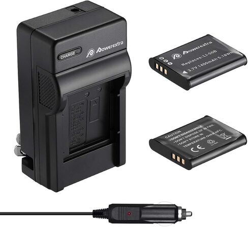 Powerextra 2 Pack Battery and Charger Compatible with Olympus LI-50B and Olympus SZ-15, SZ-16 iHS, Tough 6000, 6020, 8000, TG-630 iHS, TG-820 iHS, TG-830 iHS, TG-850, TG-870, VR-340, VR-370, XZ-1 in Kuwait