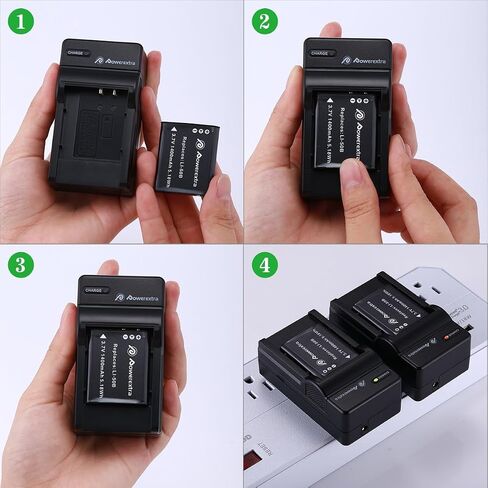 Powerextra 2 Pack Battery and Charger Compatible with Olympus LI-50B and Olympus SZ-15, SZ-16 iHS, Tough 6000, 6020, 8000, TG-630 iHS, TG-820 iHS, TG-830 iHS, TG-850, TG-870, VR-340, VR-370, XZ-1 in Kuwait