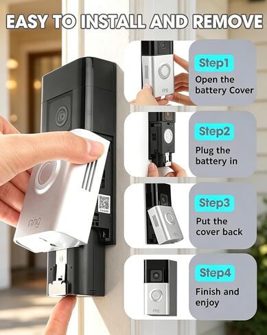 Ring Battery Replacement 6040mAh with Dual Charging Station for Ring Doorbell 2/3/3 Plus/4, Stick Up Cam, Spotlight Cam & Peephole Cam 2-Pack in Kuwait