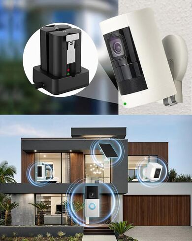 Ring Battery Replacement 6040mAh with Dual Charging Station for Ring Doorbell 2/3/3 Plus/4, Stick Up Cam, Spotlight Cam & Peephole Cam 2-Pack in Kuwait