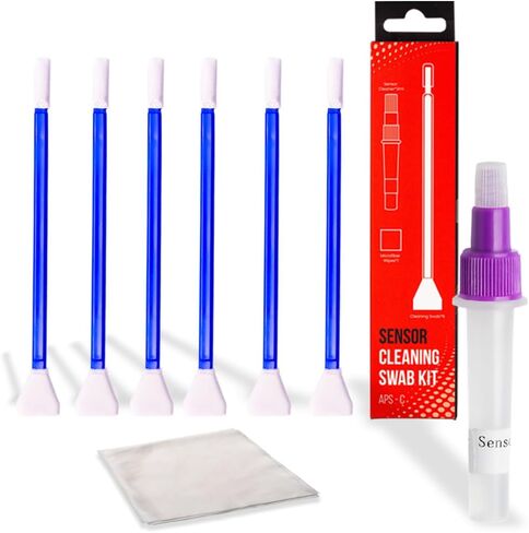 REFLEX CAMERA 24mm 8 Piece Camera Sensor Cleaning Kit 6 Full Frame Double end Swabs, 5ml Cleaner, Micro Fiber Cloth, Residue-Free Cleaning Kit for Sony, Canon, Nikon DSLR and Mirrorless Cameras in Kuwait