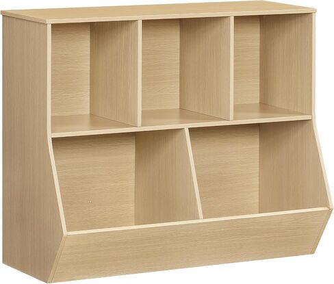 HOOBRO Kids Bookshelf, Bookcase Footboard, Toy Storage Cubby, Children's Toy Shelf, 35.4" L Storage Cabinet, Fit for Children's Room, Playroom, Hallway, Kindergarten, Natural NL32CW01 in Kuwait