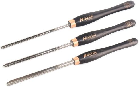 Hurricane Turning Tools, M42 Cryo Pro Series, 3 Piece Bowl Gouge Set (5/8", 1/2" and 3/8" Bar Stock), Pro Series Woodturning Tools in Kuwait