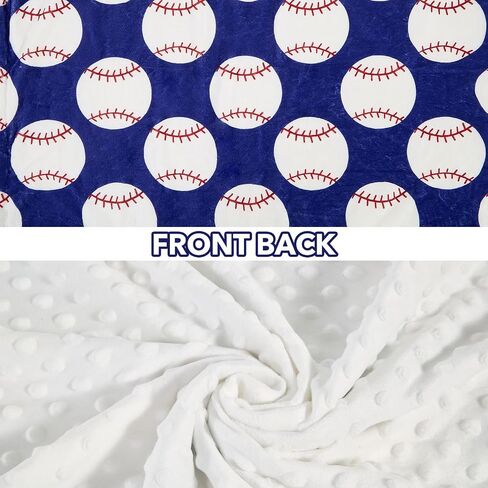 Baseball Baby Blanket for Boys Girls Soft Fleece Minky Blanket with Dotted Backing Double Layer Newborn Toddler Blankie for Nursery Stroller Crib Gift to Son Nephew Grandson 26.5 * 40 Inches in Kuwait