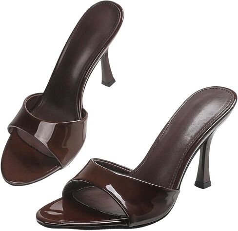 BEAUDRM Women's Leather Kitten Heels Dressy Heeled Sandals Open Toe High Mini Heels Backless Wedding Party Dress Shoes in Kuwait