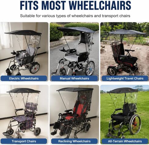 2026 Wheelchair Sunshade Canopy for Ki Mobility Ethos 2022-2026,Waterproof Adjustable Umbrella Canopy | Lightweight And Durable Easy To Fit And Remove in Kuwait