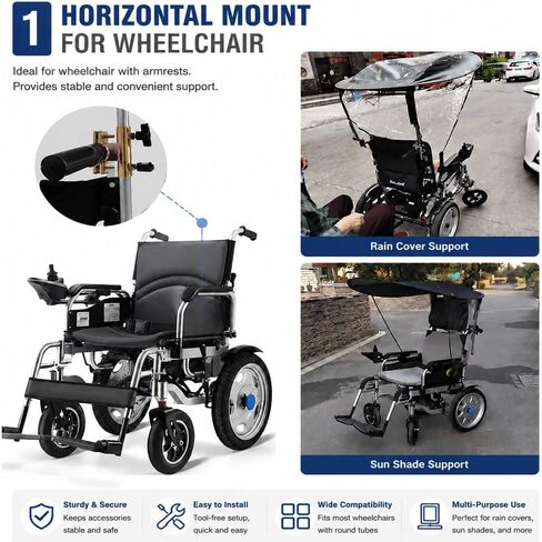 2026 Wheelchair Sunshade Canopy for TiLite ZR 2024-2026,Waterproof Adjustable Umbrella Canopy | Lightweight And Durable Easy To Fit And Remove in Kuwait