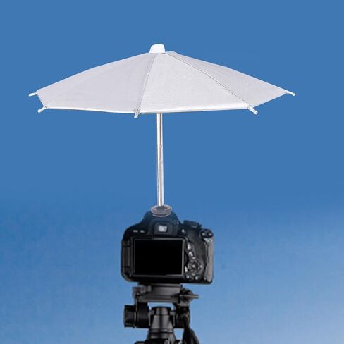 27cm Umbrella for Camera with Hot Shoe Mount Rain Cover Sturdy Waterproof Shade Protector, Silvery in Kuwait