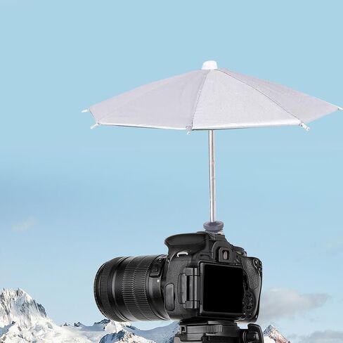27cm Umbrella for Camera with Hot Shoe Mount Rain Cover Sturdy Waterproof Shade Protector, Silvery in Kuwait