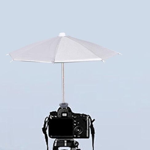 27cm Umbrella for Camera with Hot Shoe Mount Rain Cover Sturdy Waterproof Shade Protector, Silvery in Kuwait