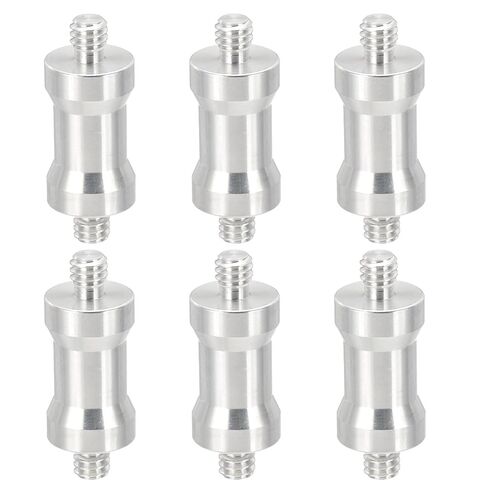 PATIKIL Camera Spigot Screws Converter 1/4" to 1/4" Male to Male, 6 Pack Tripod Screw Adapter Spigot Stud for Light Stand Hot Shoe Cold Shoe Adapter Ball Head Flash, Silver in Kuwait