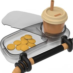Universal Stroller Snack Tray, Cup Holder Stroller Tray with Silicone Arms | Upgraded Stroller Tray Attachment for Baby Toddler Holder, Stroller Accessories for Snacks On The Go with Dust Cover in Saudi Arabia