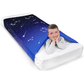 ODOXIA Sensory Compression Blanket | Spandex Bed Sheet for Kids & Adults | Deep Relaxing Feeling | Star Theme | Breathable & Stretchable | Queen in Saudi Arabia