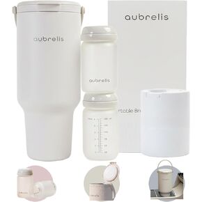 Portable Breast Milk Cooler 17oz with 2 Glass Baby Bottles, 24H Cooling No Ice Needed, Travel Essentials for Pumping Moms, Newborn Essentials Must Have, Coconut Milk Color in Saudi Arabia
