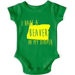 In My Diaper I Have a Beaver Funny Oregon Rivalry Baby Bodysuit Gift for Ducks Fans and New Parents in Saudi Arabia