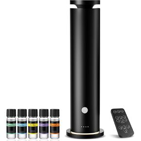 Waterless Diffuser with 5 Essential Oils Set, Hotel Collection Scent Diffuser Up to 1500 Sq.Ft, Diffuser with Remote Control, Timer & Ambient Light, Oil Diffusers for Home Office Hotel SPA in Kuwait