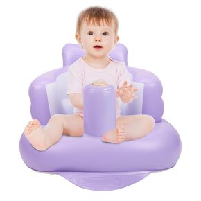 AirSwim Inflatable Baby Seat, Inflatable Baby Chair with Built-in Pump | Blow Up Baby Chair for Babies 3 Months and Up, Baby Sit Up Chair Floor Sofa for Learning to Sit, Palying, Camping, Purple in Saudi Arabia
