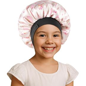 Satin Bonnet for Kids Baby, Double-layer with Soft Adjustable Elastic Band | Silk Bonnet for Girls Boys, Comfortable Sleep Cap for Toddler Child Natural Hair & Curly Hair, Not Easy to Fall Off in Kuwait