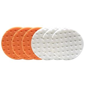 Smart Foam Pads Dual Action 5.5 inch Cut and Polish Combo (3-White, 3-Orange, 5.5 inch) | Perform 2-Step Compounding/Polishing Automotive Paint Correction Detail with Ease! in Saudi Arabia