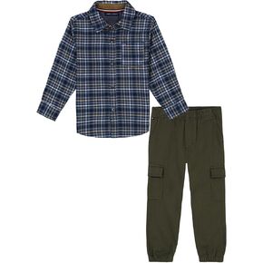 Tommy Hilfiger Baby Boys' 2-Piece Set, Long Sleeve Woven Shirt with Pant in Kuwait