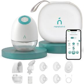Nanobebe Wearable Breast Pump Hands Free Wireless Electric Breast Pump Smart App Controlled Pump Quiet Portable Multiple Modes, 1-Pack in Saudi Arabia