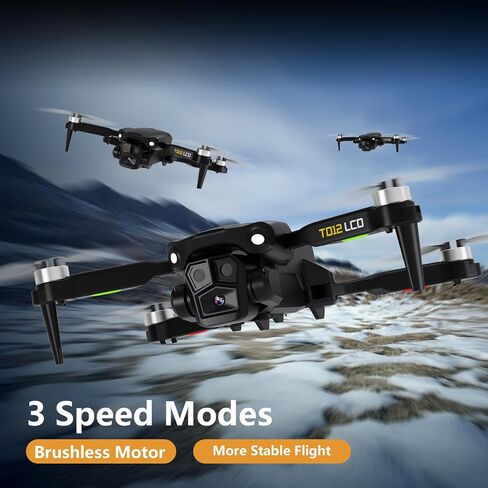 Toladrone TD12LCD Drone with LCD Screen Remote Control Brushless Motor WiFi Real-time Transmission Drones for Adults Drone with Camera Foldable Quadcopter for Beginners in Kuwait