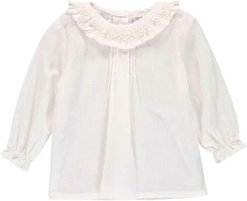 Carriage Boutique Girls’ Long Sleeve Ruffle Blouse – Premium Quality Dress Shirt with Button-Back Closure in Kuwait
