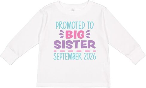 inktastic Promoted to Big Sister September 2026 Toddler Long Sleeve T-Shirt in Kuwait